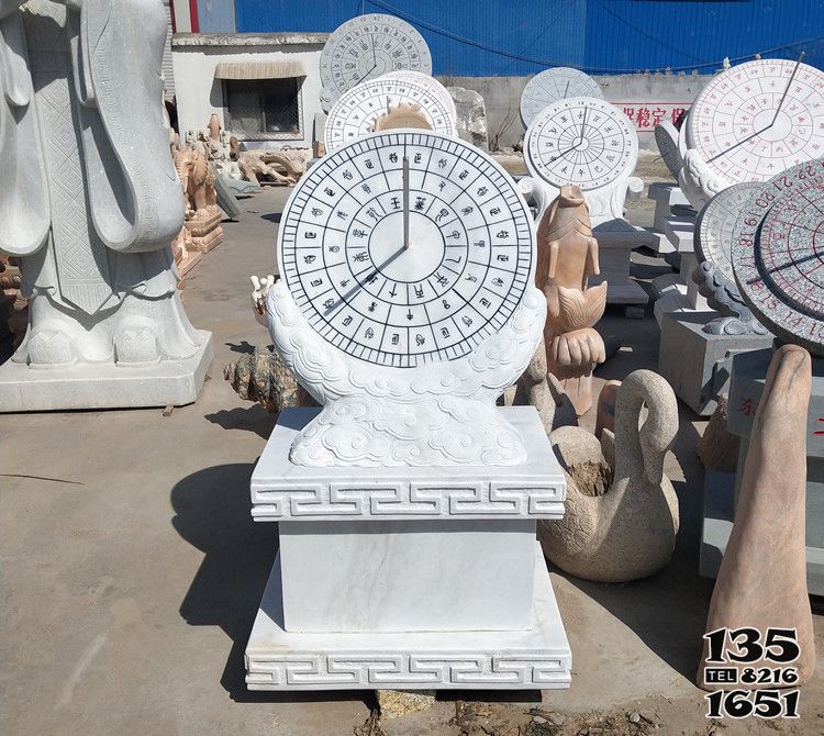 日晷雕塑-大理石石雕创意浮雕日晷雕塑高清图片
