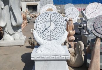日晷雕塑-大理石石雕创意浮雕日晷雕塑