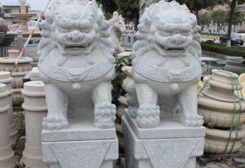 狮子雕塑-景区祠堂创意大理石狮子雕塑