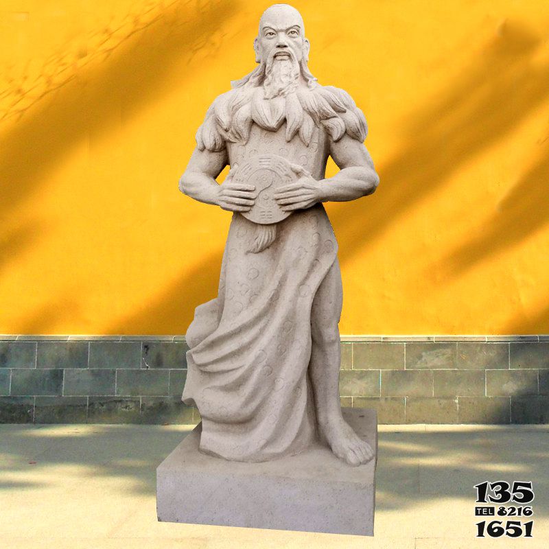 伏羲雕塑-中国医药鼻祖之青帝伏羲石雕塑高清图片