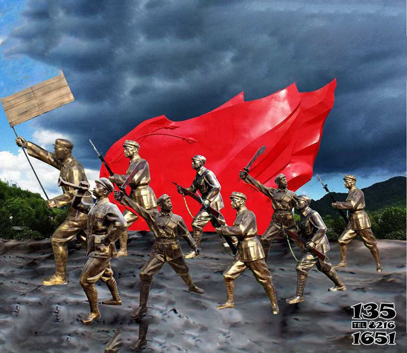 红军雕塑-景区抗日革命烈士红军雕塑高清图片