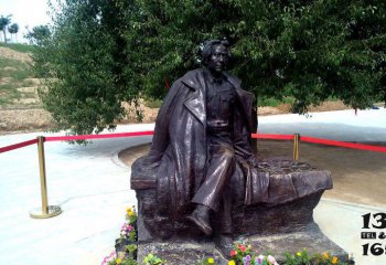 毛泽东雕塑-景区户外铜雕坐着休息的毛泽东雕塑
