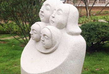 母子雕塑-景区公园创意汉白玉抽象母子雕塑