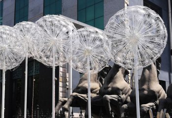 蒲公英雕塑-城市广场医院企业喷漆不锈钢蒲公英雕塑