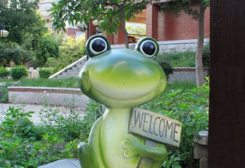 青蛙雕塑-景区一只玻璃钢创意青蛙雕塑