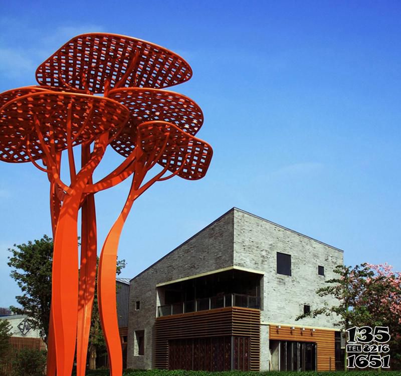 树雕塑-别墅园林摆放不锈钢创意镂空树雕塑高清图片
