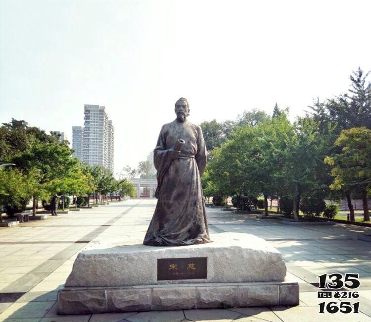宋慈雕塑-公园广场历史著名人物宋慈青石雕像高清图片