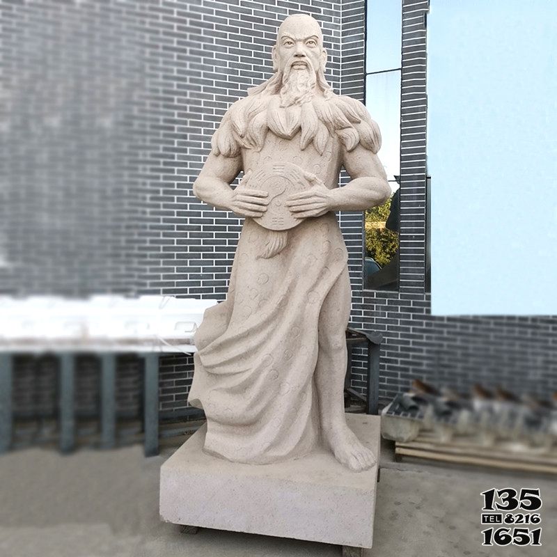 伏羲雕塑-公园广场三皇之首伏羲大理石雕塑像高清图片