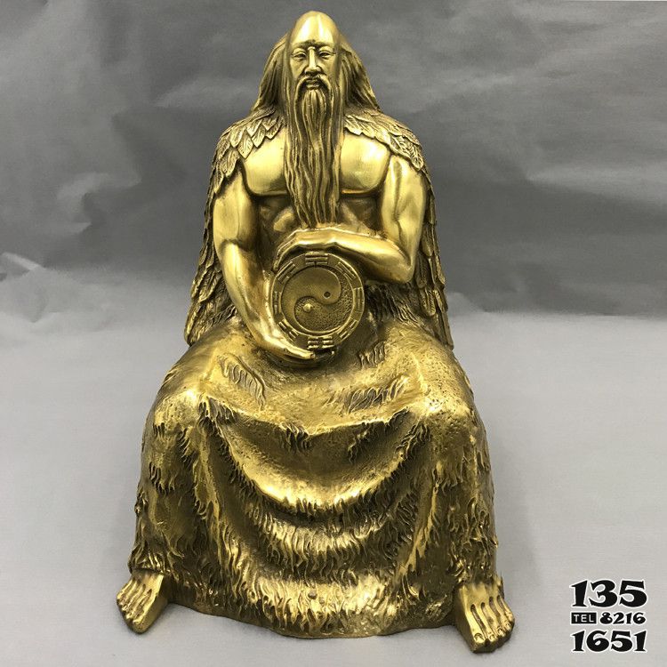 伏羲雕塑-中华民族上古神话人物伏羲黄铜雕像