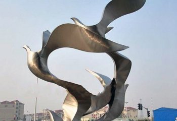 鸽子雕塑-城市广场创意不锈钢抽象鸽子雕塑