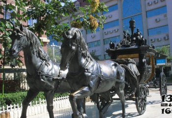 马车雕塑-学校景区铸造青铜马车雕塑