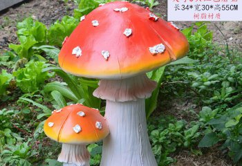蘑菇雕塑-仿真蘑菇摆件花园庭院装饰品草地蘑菇雕塑
