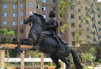 骑马雕塑-别墅创意铜雕骑马雕塑