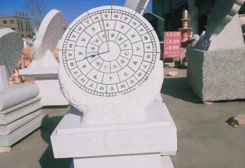 日晷雕塑-公园户外创意汉白玉石雕日晷雕塑