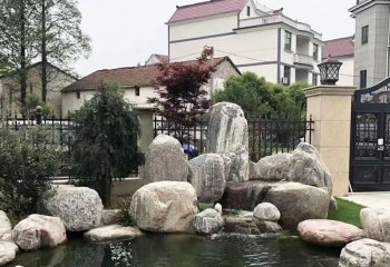假山雕塑-别墅室外池塘假山石景观