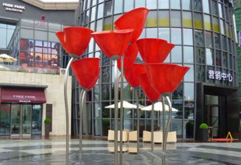玫瑰雕塑-城市广场不锈钢户外玫瑰花雕塑