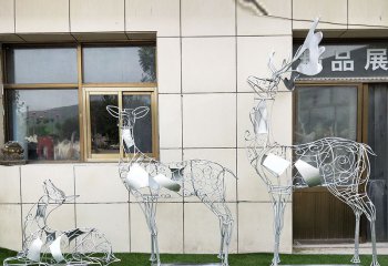 梅花鹿雕塑-户外景区大型景观装饰品摆件梅花鹿雕塑