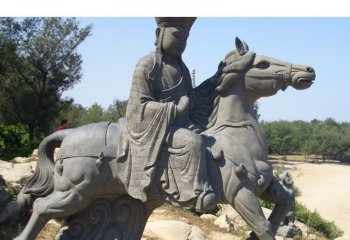 骑马雕塑-景区大理石石雕唐僧骑马雕塑