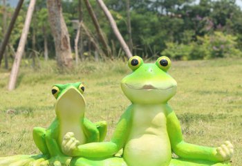 青蛙雕塑-草坪玻璃钢创意青蛙雕塑