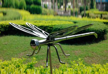 蜻蜓雕塑-游乐园户外广场昆虫不锈钢蜻蜓雕塑