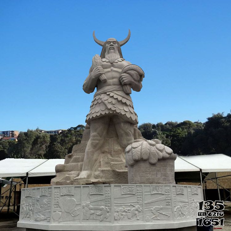神农雕塑-中国上古人物人文初祖汉白玉神农雕像高清图片