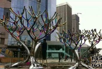 不锈钢数字雕塑，让现代城市场景更加抽象