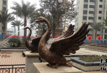 天鹅雕塑-城市广场铜铸喷水创意造型天鹅雕塑
