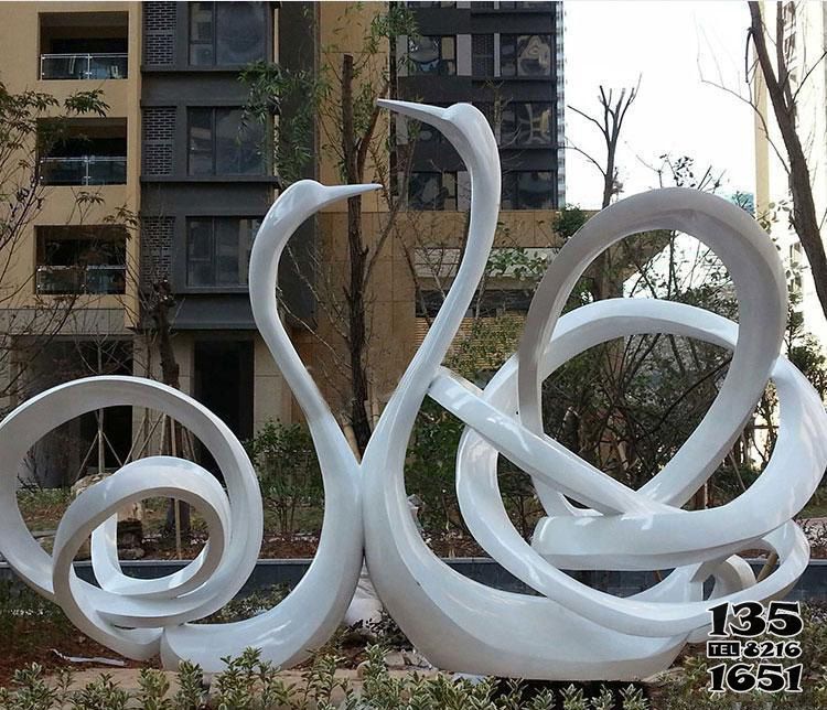 天鹅雕塑-公园小区抽象创意天鹅雕塑高清图片