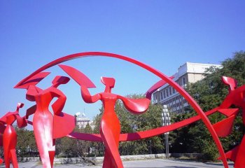 跳舞蹈雕塑-花园广场不锈钢扇子舞蹈雕塑