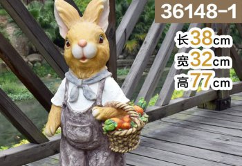 兔子雕塑-动物园摆放一只可爱的玻璃钢兔子雕塑