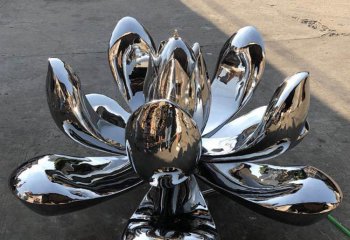 荷花雕塑-公园户外创意不锈钢镜面莲花雕塑