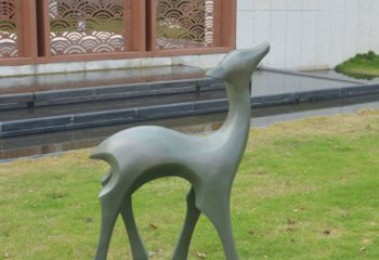 鹿雕塑-公园草坪创意抽象鹿雕塑
