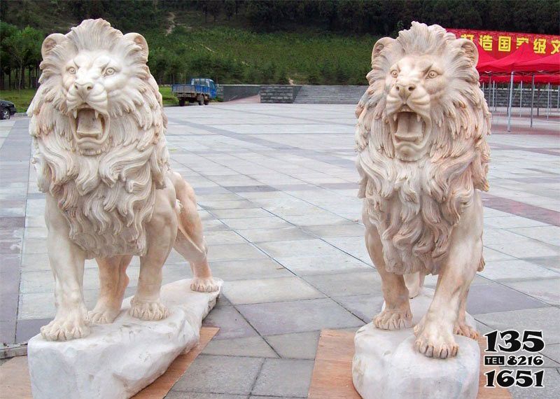 狮子雕塑-公园创意大型仿真动物石狮子雕塑