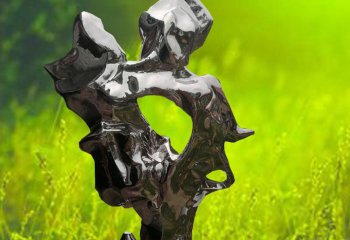 太湖石雕塑-公园不锈钢镜面抽象艺术太湖石雕塑