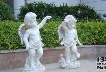 天使雕塑-小区广场摆放玻璃钢小天使西方人物雕塑