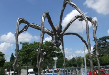 蜘蛛雕塑-大型广场摆放的不锈钢创意蜘蛛雕塑