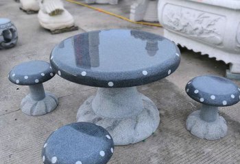 桌椅雕塑-庭院户外蘑菇形状园林广场石雕石桌椅