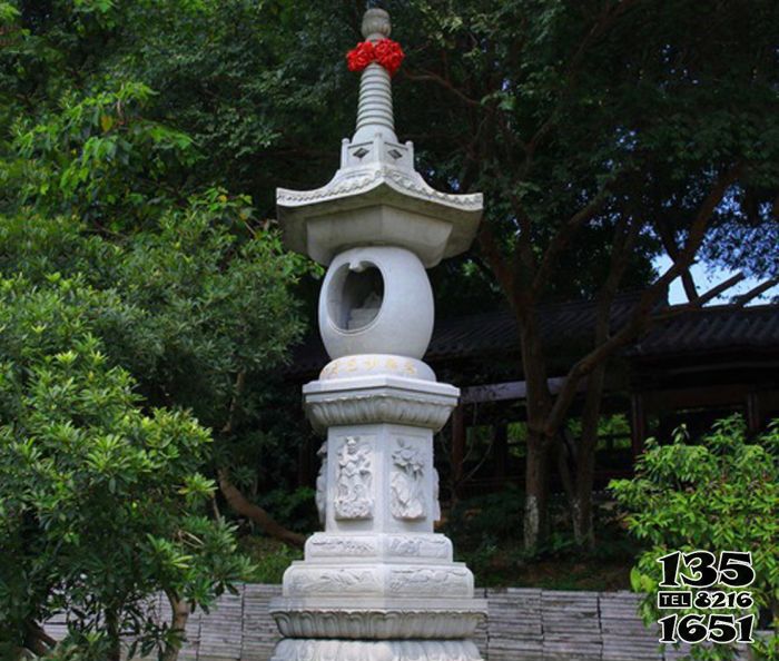 佛塔雕塑-寺庙景观小型舍利塔石雕高清图片