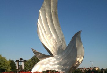 鸽子雕塑-城市花园不锈钢喷漆烤漆白钢创意鸽子雕塑