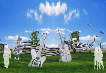 乐器雕塑-不锈钢乐器户外景观美陈摆件