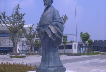陆游雕塑-企业广场摆放北宋陆游诗人玻璃钢雕塑