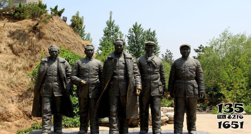 毛泽东雕塑-户外铜雕伟人们与毛泽雕塑高清图片