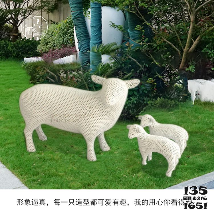绵羊雕塑-大型室内公园摆放的仿真绵羊雕塑高清图片