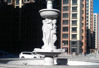 喷泉雕塑-小区欧式人物汉白玉喷泉雕塑