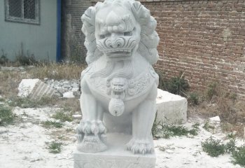 狮子雕塑-公园景区汉白玉石雕大型仿真动物狮子雕塑