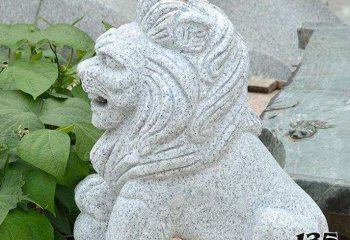 狮子雕塑-庭院寺庙砂岩石雕浮雕卧着的狮子雕塑