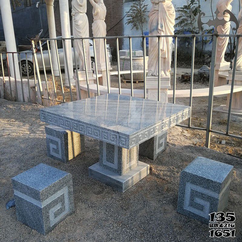 石桌雕塑-庭院花岗岩石雕 石凳石桌雕塑高清图片