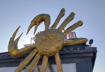 螃蟹雕塑-墙上摆放的爬行的不锈钢创意爬行雕塑