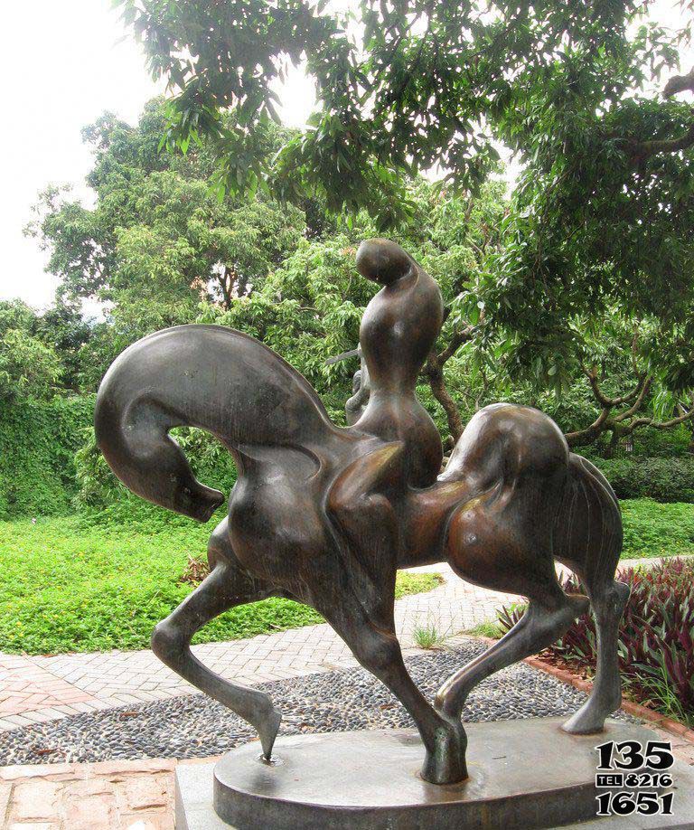 骑马雕塑-公园抽象铜雕骑马雕塑高清图片