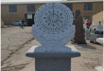 日晷雕塑-校园景区创意大理石石雕计时器日晷雕塑